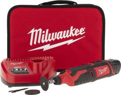 Milwaukee Tool - 12 Volt, Cordless Rotary Tool Kit - 5,000 to 32,000 RPM, Battery Included - Apex Tool & Supply