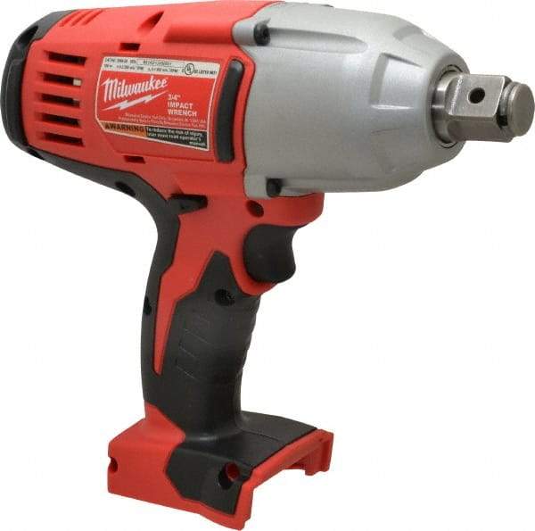Milwaukee Tool - 3/4" Drive 18 Volt Pistol Grip Cordless Impact Wrench & Ratchet - 0 to 1,900 RPM, 0 to 2,200 BPM, 525 Ft/Lb Torque, Lithium-Ion Batteries Not Included - Apex Tool & Supply