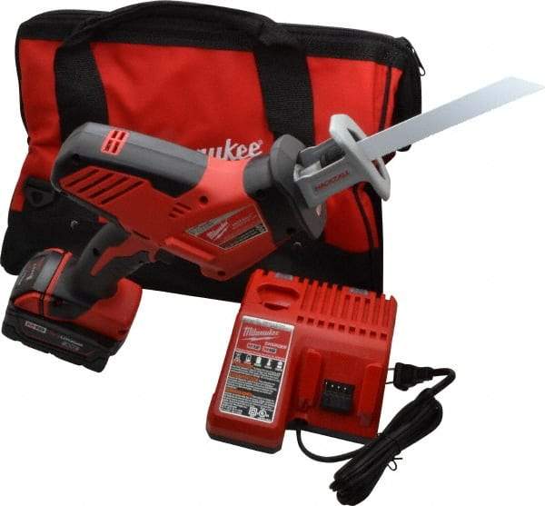 Milwaukee Tool - 18V, 0 to 3,000 SPM, Cordless Reciprocating Saw - 3/4" Stroke Length, 13" Saw Length, 1 Lithium-Ion Battery Included - Apex Tool & Supply