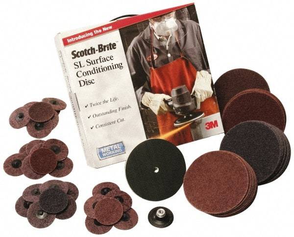3M - 7" Diam, Aluminum Oxide Hook & Loop Disc - Coarse Grade, Nonwoven, Series SL-DH - Apex Tool & Supply