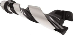 Allied Machine and Engineering - Series 26, 26 to 28.99mm Diam, 32mm Diam Straight Shank with Flange, Helical Flute Spade Drill - 145mm Max Depth, 186.1mm Body Length, 246.1mm OAL, Standard Length, Through Coolant - Apex Tool & Supply