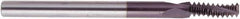 Regal Cutting Tools - 1/4-20 UN, 0.18" Cutting Diam, 3 Flute, Solid Carbide Helical Flute Thread Mill - Internal/External Thread, 1/2" LOC, 2-3/8" OAL - Apex Tool & Supply
