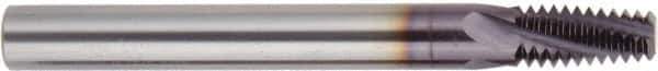 Regal Cutting Tools - 1/4-18, 3/8-18 NPTF, 0.305" Cutting Diam, 4 Flute, Solid Carbide Helical Flute Thread Mill - Internal/External Thread, 5/8" LOC, 3" OAL - Apex Tool & Supply