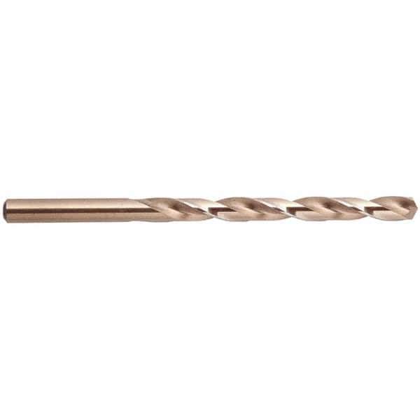 National Twist Drill - 9/32" 135° Cobalt Jobber Drill - Gold Finish Finish, Right Hand Cut, Spiral Flute, Straight Shank, 4-1/4" OAL, Split Point - Apex Tool & Supply