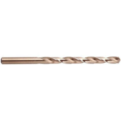 National Twist Drill - 9/32" 135° Cobalt Jobber Drill - Gold Finish Finish, Right Hand Cut, Spiral Flute, Straight Shank, 4-1/4" OAL, Split Point - Apex Tool & Supply
