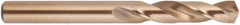 National Twist Drill - 0.332" 135° Spiral Flute Cobalt Screw Machine Drill Bit - Gold Finish Finish, Right Hand Cut, 1-11/16" Flute Length, 3" OAL, Split Point, Straight Shank - Apex Tool & Supply