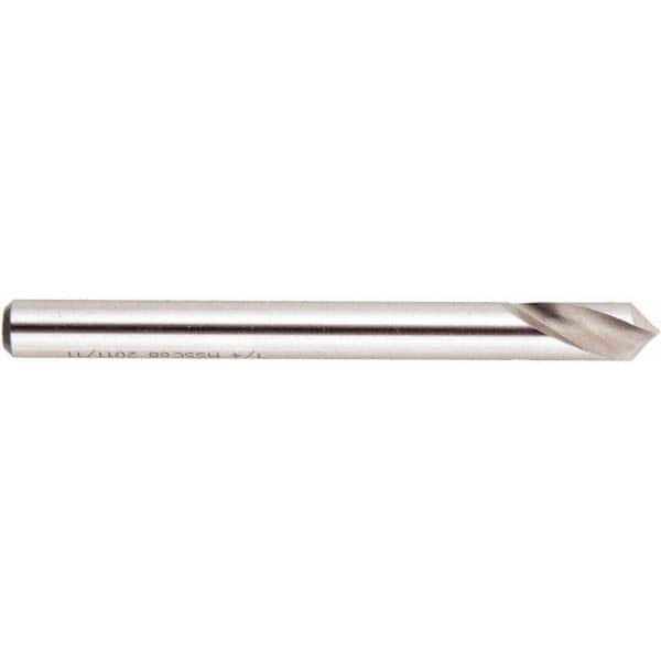 National Twist Drill - 1/4" Body Diam, 90°, 2-3/4" OAL, Cobalt Spotting Drill - Apex Tool & Supply