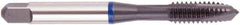 Regal Cutting Tools - M22x1.50 Metric, 3 Flute, Oxide Finish, Vanadium High Speed Steel Spiral Point Tap - Plug Chamfer, Right Hand Thread, 4-11/16" OAL, 0.697" Shank Diam, Series Triple Crown - Exact Industrial Supply