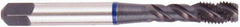 Regal Cutting Tools - M10x1.25 Metric Fine 3 Flute Bottoming Spiral Flute Tap - Vanadium High Speed Steel, Oxide Finish, Right Hand Flute, Right Hand Thread, D5, Series Triple Crown - Apex Tool & Supply