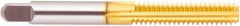Regal Cutting Tools - 7/16-14 UNC 3B 4 Flute TiN Finish High Speed Steel Straight Flute Standard Hand Tap - Bottoming, Right Hand Thread, 3-5/32" OAL, 1-7/16" Thread Length, H3 Limit, Oversize - Apex Tool & Supply