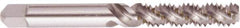 Regal Cutting Tools - 1/4-20 UNC 3 Flute 3B Bottoming Spiral Flute Tap - High Speed Steel, Bright Finish, 2-1/2" OAL, Right Hand Flute, Right Hand Thread, H3 - Exact Industrial Supply