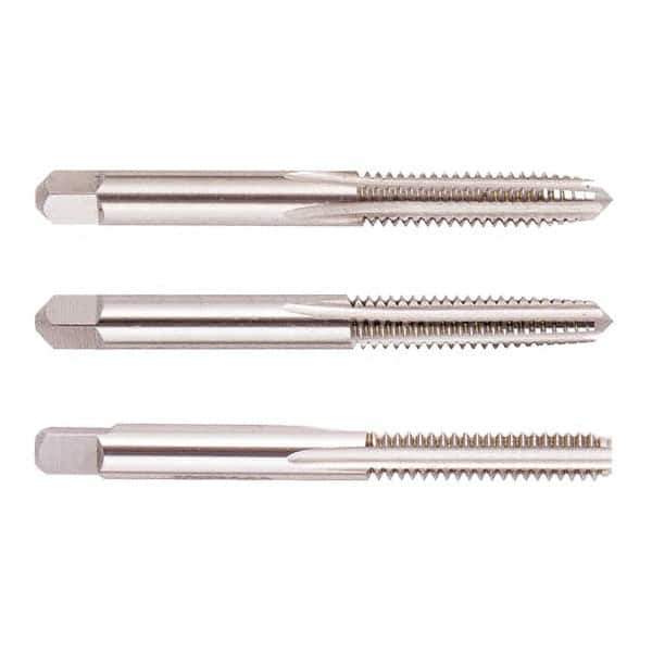 Regal Cutting Tools - #1-72 UNF, 2 Flute, Bottoming, Plug & Taper, Uncoated, Uncoated Finish, High Speed Steel Tap Set - 1-11/16" OAL, 3/8" Thread Length, 2B Class of Fit - Apex Tool & Supply