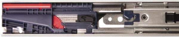 Knape & Vogt - 22" Slide Length, 22" Travel Length, Steel Drawer Slide - 7.38" Wide, 2.94" High, 100 Lb Capacity at Full Extension, Anachrome Steel Finish - Apex Tool & Supply