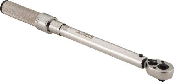 CDI - 3/8" Drive Micrometer Torque Wrench - 14.1 N/m to 82 N/m Torque, 16" OAL, 0.6 N/m Graduation, Pear Head - Apex Tool & Supply
