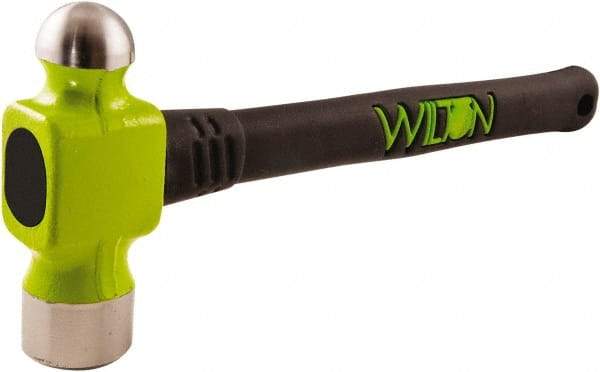 Wilton - 2 Lb Head Drop Forged Steel Ball Pein Hammer - Steel Handle with Grip, 14" OAL, Steel Rods Throughout for Added Strength - Apex Tool & Supply