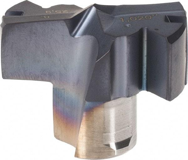 Iscar - Series FCP, 25.91mm Diam Grade IC908 Replaceable Drill Tip - Carbide, TiAlN/TiN Finish, 25 Seat Size - Apex Tool & Supply