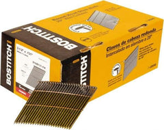 Stanley Bostitch - 11 Gauge 0.131" Shank Diam 3-1/2" Long Framing Nails for Power Nailers - Steel, Galvanized Finish, Smooth Shank, Angled Stick Wire Collation, Round Head, Diamond Point - Apex Tool & Supply