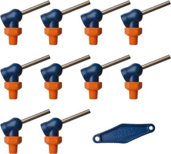 Loc-Line - 1/8" Hose Inside Diam x 5/32" Nozzle Diam, High-Pressure Coolant Hose Nozzle - NPT, for Use with Loc-Line Modular Hose System, 10 Pieces - Apex Tool & Supply