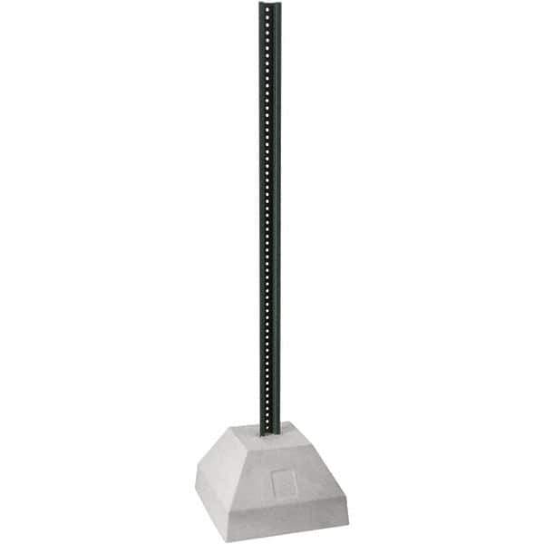 TAPCO - 6' High, Powder Coated Traffic Sign Post Base - Steel/Concrete, Compatible with 30" High x 30" Wide Signs, 3/8" Hole Diam, Green & Gray - Apex Tool & Supply