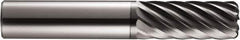 SGS - 12mm, 9 Flute, Single End, Solid Carbide, 3mm Corner Radius End Mill - 83mm OAL, 35° Helix, Right Hand Flute, 26mm LOC, Right Hand Cut - Apex Tool & Supply