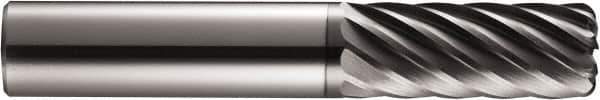SGS - 12mm, 9 Flute, Single End, Solid Carbide, 2mm Corner Radius End Mill - 83mm OAL, 35° Helix, Right Hand Flute, 26mm LOC, Right Hand Cut - Apex Tool & Supply