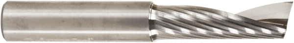 Amana Tool - 1/2" Cutting Diam x 1-5/8" Length of Cut, 1 Flute, Upcut Spiral Router Bit - Uncoated, Right Hand Cut, Solid Carbide, 3-1/2" OAL x 1/2" Shank Diam, 30° Helix Angle - Apex Tool & Supply