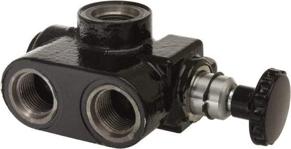 Parker - 30 GPM 3/4 Inlet Cast Iron Hydraulic Control Valve - 1-1/16 - 12 Thread, 3,000 psi, 4" Wide x 6.62" Long - Apex Tool & Supply