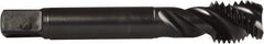 DORMER - M10x1.50 Metric Coarse 3 Flute 6H Modified Bottoming Spiral Flute Tap - Powdered Metal, Oxide Finish, 2-15/16" OAL, Right Hand Flute, Right Hand Thread, Series E008 - Exact Industrial Supply