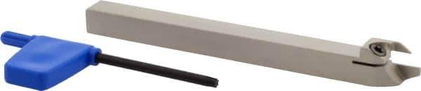 Iscar - External Thread, 0.395" Max Depth of Cut, 0.055" Min Groove Width, 4.7" OAL, Right Hand Indexable Grooving Cutoff Toolholder - 3/8" Shank Height x 3/8" Shank Width, DG.. Insert Style, DGT Toolholder Style, Series Do-Grip - Apex Tool & Supply