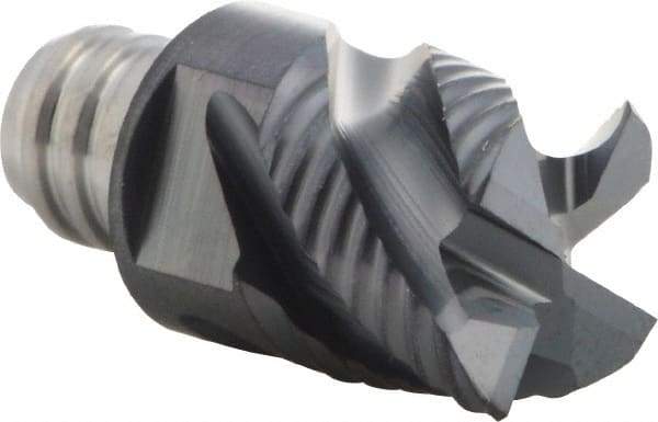 Iscar - MM ERS Grade IC908 Carbide End Milling Tip Insert - TiAlN Finish, 4 Flutes, 12.7mm Cutting Diam, 9.5mm Depth of Cut, 16.5mm Extension, 45° Helix - Apex Tool & Supply