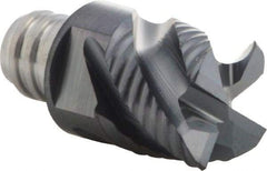 Iscar - MM ERS Grade IC908 Carbide End Milling Tip Insert - TiAlN Finish, 4 Flutes, 12.7mm Cutting Diam, 9.5mm Depth of Cut, 16.5mm Extension, 45° Helix - Apex Tool & Supply