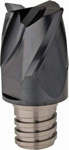 Iscar - MM EC Grade IC908 Carbide End Milling Tip Insert - TiAlN Finish, 4 Flutes, 3/4" Cutting Diam, 0.62" Depth of Cut, 1" Extension, 0.03" Cnr Rad, 30° Helix - Apex Tool & Supply