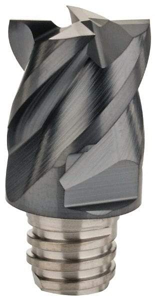 Iscar - MM EC Grade IC908 Carbide End Milling Tip Insert - TiAlN Finish, 4 Flutes, 1/2" Cutting Diam, 3/8" Depth of Cut, 0.65" Extension, 45° Helix - Apex Tool & Supply
