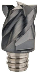 Iscar - MM EC Grade IC908 Carbide End Milling Tip Insert - TiAlN Finish, 4 Flutes, 1/2" Cutting Diam, 3/8" Depth of Cut, 0.65" Extension, 45° Helix - Apex Tool & Supply