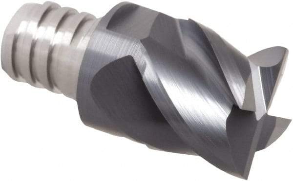 Iscar - MM EC Grade IC908 Carbide End Milling Tip Insert - TiAlN/TiN Finish, 4 Flutes, 5/8" Cutting Diam, 0.47" Depth of Cut, 0.81" Extension - Apex Tool & Supply