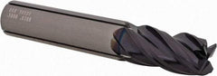 SGS - 1/2", 4 Flute, Single End, Solid Carbide, 0.03" Corner Radius End Mill - 3" OAL, Right Hand Flute, 1" LOC, Right Hand Cut - Apex Tool & Supply