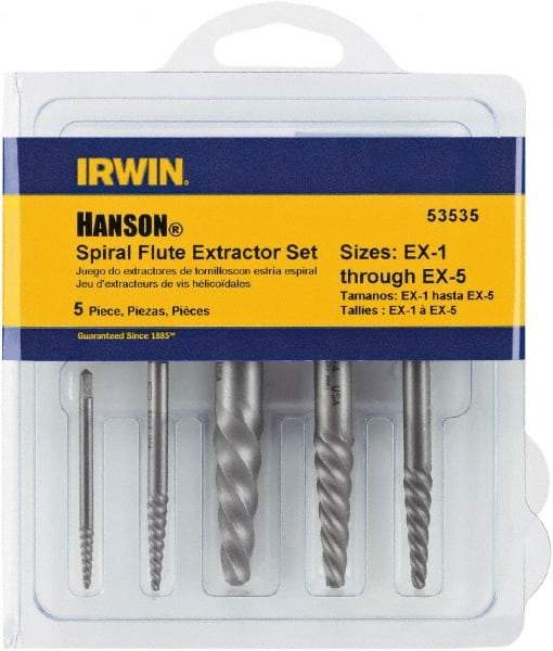 Irwin - Bolt Extractor Sets - MP #1,2,3,4,5 5PC SCREW EXTRACTOR SET - Apex Tool & Supply