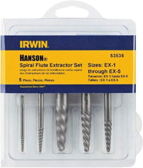 Irwin - Bolt Extractor Sets - MP #1,2,3,4,5 5PC SCREW EXTRACTOR SET - Apex Tool & Supply