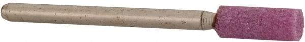 Made in USA - 3/16" Head Diam x 1/2" Thickness, W154, Cylinder End, Aluminum Oxide Mounted Point - Medium Grade - Apex Tool & Supply