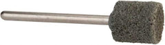 Made in USA - 1/2" Head Diam x 1/2" Thickness, W185, Cylinder End, Aluminum Oxide Mounted Point - Medium Grade - Apex Tool & Supply