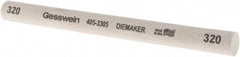 Made in USA - 320 Grit Aluminum Oxide Round Polishing Stone - Coarse/Medium Grade, 1/2" Wide x 6" Long x 1/2" Thick - Apex Tool & Supply