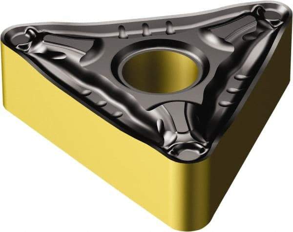 Sandvik Coromant - TNMG331 PM Grade 4325 Carbide Turning Insert - TiCN/AI2O3/TiN Finish, 60° Triangle, 3/8" Inscr Circle, 3/16" Thick, 1/64" Corner Radius - Apex Tool & Supply