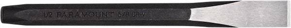 Paramount - 6-3/4" OAL x 5/8" Blade Width Cold Chisel - 5/8" Tip, 1/2" Stock, Steel Handle - Apex Tool & Supply