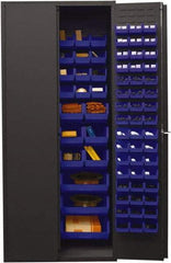 Durham - 138 Bin Storage Cabinet - Steel, 36" Wide x 24" Deep x 84" High, Blue - Apex Tool & Supply