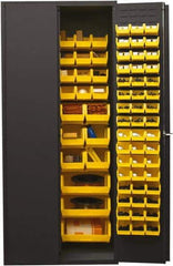 Durham - 138 Bin Storage Cabinet - Steel, 36" Wide x 24" Deep x 84" High, Yellow - Apex Tool & Supply
