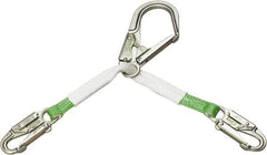 Miller - 2.92' Long, 310 Lb Capacity, 1 Leg Locking Snap Hook Harness Positioning/Restraint Lanyard - 1-1/2" Diam, Polyester Webbing, Locking Snap Hook Anchorage Connection - Apex Tool & Supply