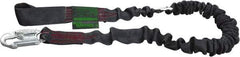 Miller - 6' Long, 310 Lb Capacity, 1 Leg Locking Snap Hook Harness Shock Absorbing Lanyard - 1-1/2" Diam, Kevlar Webbing, Locking Rebar Hook Anchorage Connection, Safe for Arc Flash Work - Apex Tool & Supply