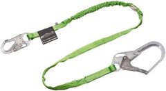 Miller - 6' Long, 310 Lb Capacity, 1 Leg Locking Snap Hook Harness Lanyard - 1-1/2" Diam, Polyester, Locking Rebar Hook Anchorage Connection - Apex Tool & Supply