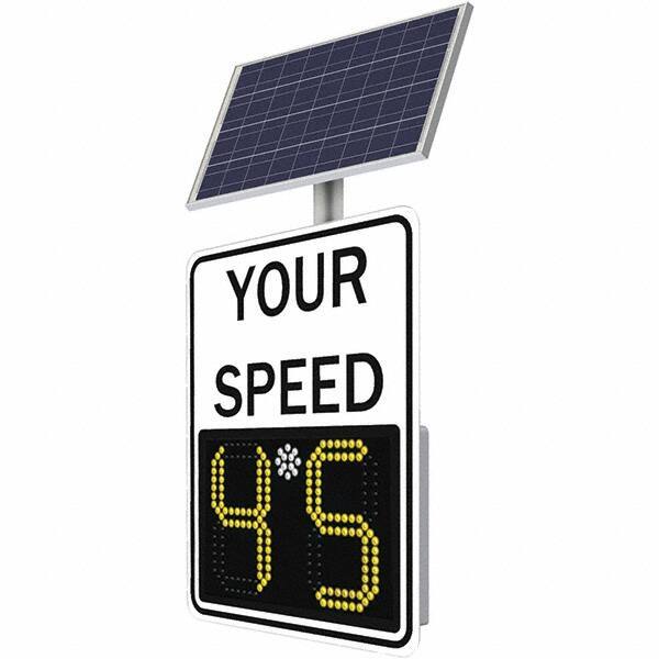 TrafficLogix - "Your Speed", 23" Wide x 29" High, Aluminum Speed Limit Signs - Black on White, High Intensity Reflectivity, Rectangle, Post Mount - Apex Tool & Supply