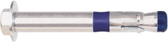 Powers Fasteners - 3/4" Diam, 3/4" Drill, 8-1/4" OAL, 1-3/4" Min Embedment Sleeve Concrete Anchor - Carbon Steel, Zinc-Plated Finish, Hex Head, Hex Drive - Apex Tool & Supply